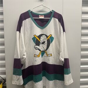 Vintage Mighty Ducks Hockey Jersey Shirt Nutmeg Mills Adult Size XL